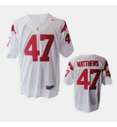 Men Usc Trojans Clay Matthews College Football White Jersey Men Usc Trojans Clay Matthews College Football White Jersey