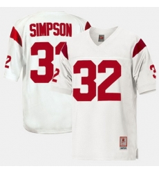 Men Usc Trojans O.J. Simpson College Football White Jersey Men Usc Trojans O.J. Simpson College Football White Jersey