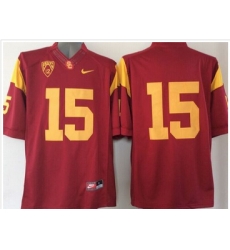USC Trojans #15 Red PAC 12 C Patch Stitched NCAA Jersey USC Trojans #15 Red PAC 12 C Patch Stitched NCAA Jersey