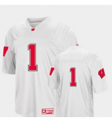 Men Wisconsin Badgers 1 White College Football Colosseum Jersey Men Wisconsin Badgers 1 White College Football Colosseum Jersey