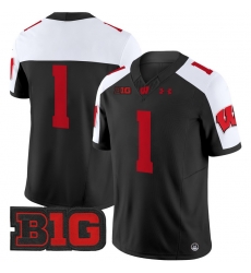 Men Youth Wisconsin Badgers 1 Team Black Alternate 2024 Vapor Limited Jersey All Stitched Men Youth Wisconsin Badgers 1 Team Black Alternate 2024 Vapor Limited Jersey All Stitched