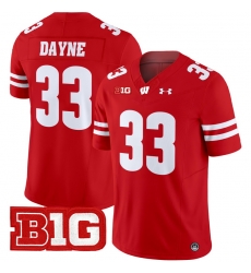Men Youth Wisconsin Badgers 33 Ron Dayne Red 2024 Vapor Limited Jersey All Stitched