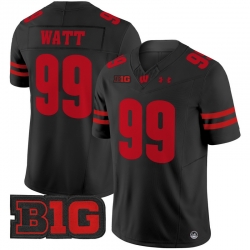 Men Youth Wisconsin Badgers 99 J J Watt Black 2024 Vapor Limited Jersey All Stitched