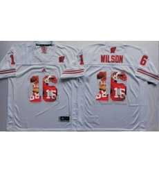 Wisconsin Badgers 16 Russell Wilson White Portrait Number College Jersey Wisconsin Badgers 16 Russell Wilson White Portrait Number College Jersey