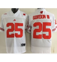 Wisconsin Badgers #25 Melvin Gordon III White Stitched NCAA Jersey Wisconsin Badgers #25 Melvin Gordon III White Stitched NCAA Jersey