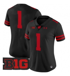 Women Wisconsin Badgers 1 Team Black 2024 Vapor Limited Jersey All Stitched Women Wisconsin Badgers 1 Team Black 2024 Vapor Limited Jersey All Stitched