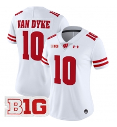 Women Wisconsin Badgers 10 Tyler Van Dyke White 2024 Vapor Limited Jersey All Stitched Women Wisconsin Badgers 10 Tyler Van Dyke White 2024 Vapor Limited Jersey All Stitched
