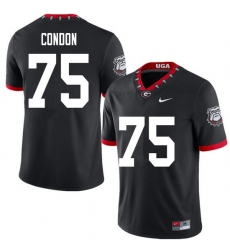 2020 Men #75 Owen Condon Georgia Bulldogs Mascot 100th Anniversary College Football Jerseys Sale-Bla 2020 Men #75 Owen Condon Georgia Bulldogs Mascot 100th Anniversary College Football Jerseys Sale-Bla