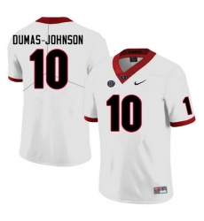 Men #10 Jamon Dumas-Johnson Georgia Bulldogs College Football Jerseys Sale-White Men #10 Jamon Dumas-Johnson Georgia Bulldogs College Football Jerseys Sale-White