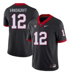 Men #12 Brock Vandagriff Georgia Bulldogs College Football Jerseys Stitched-Black Men #12 Brock Vandagriff Georgia Bulldogs College Football Jerseys Stitched-Black