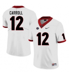 Men #12 Lovasea Carroll Georgia Bulldogs College Football Jerseys Sale-White Men #12 Lovasea Carroll Georgia Bulldogs College Football Jerseys Sale-White