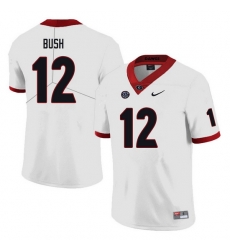 Men #12 Tommy Bush Georgia Bulldogs College Football Jerseys Sale-white Men #12 Tommy Bush Georgia Bulldogs College Football Jerseys Sale-white