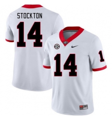 Men #14 Gunner Stockton Georgia Bulldogs College Football Jerseys Stitched-White Men #14 Gunner Stockton Georgia Bulldogs College Football Jerseys Stitched-White