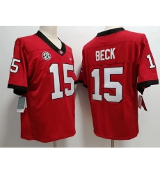 Men #15 Carson Beck Georgia Bulldogs College Football Jerseys Stitched-Red Men #15 Carson Beck Georgia Bulldogs College Football Jerseys Stitched-Red