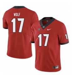 Men #17 Eli Wolf Georgia Bulldogs College Football Jerseys red Men #17 Eli Wolf Georgia Bulldogs College Football Jerseys red