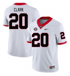 Men #20 Sevaughn Clark Georgia Bulldogs College Football Jerseys Stitched-White Men #20 Sevaughn Clark Georgia Bulldogs College Football Jerseys Stitched-White