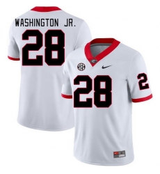 Men #28 Marcus Washington Jr. Georgia Bulldogs College Football Jerseys Stitched-White Men #28 Marcus Washington Jr. Georgia Bulldogs College Football Jerseys Stitched-White