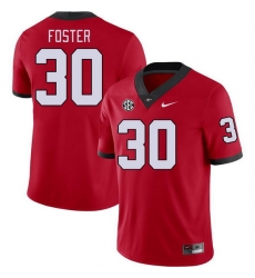 Men #30 Terrell Foster Georgia Bulldogs College Football Jerseys Stitched-Red Men #30 Terrell Foster Georgia Bulldogs College Football Jerseys Stitched-Red