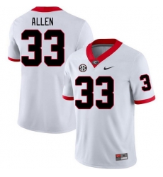 Men #33 C.J. Allen Georgia Bulldogs College Football Jerseys Stitched-White Men #33 C.J. Allen Georgia Bulldogs College Football Jerseys Stitched-White