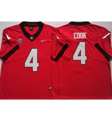 Men #4 James Cook Georgia Bulldogs College Football Jerseys red Men #4 James Cook Georgia Bulldogs College Football Jerseys red