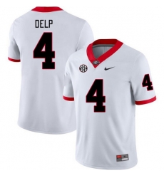 Men #4 Oscar Delp Georgia Bulldogs College Football Jerseys Stitched-White Men #4 Oscar Delp Georgia Bulldogs College Football Jerseys Stitched-White