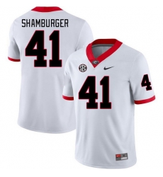 Men #41 Denton Shamburger Georgia Bulldogs College Football Jerseys Stitched-White Men #41 Denton Shamburger Georgia Bulldogs College Football Jerseys Stitched-White