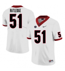 Men #51 Tate Ratledge Georgia Bulldogs College Football Jerseys Sale-White Men #51 Tate Ratledge Georgia Bulldogs College Football Jerseys Sale-White