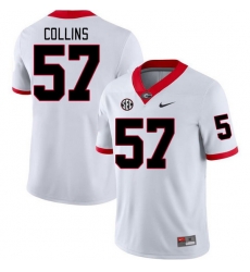 Men #57 Luke Collins Georgia Bulldogs College Football Jerseys Stitched-White Men #57 Luke Collins Georgia Bulldogs College Football Jerseys Stitched-White
