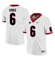 Men #6 Jalen Kimber Georgia Bulldogs College Football Jerseys Sale-White Men #6 Jalen Kimber Georgia Bulldogs College Football Jerseys Sale-White