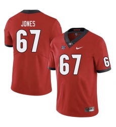 Men #67 Caleb Jones Georgia Bulldogs College Football Jerseys Sale-Red Men #67 Caleb Jones Georgia Bulldogs College Football Jerseys Sale-Red