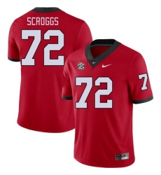 Men #72 Griffin Scroggs Georgia Bulldogs College Football Jerseys Stitched-Red Men #72 Griffin Scroggs Georgia Bulldogs College Football Jerseys Stitched-Red