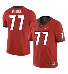 Men #77 Devin Willock Georgia Bulldogs College Football Jerseys Sale-Red Men #77 Devin Willock Georgia Bulldogs College Football Jerseys Sale-Red