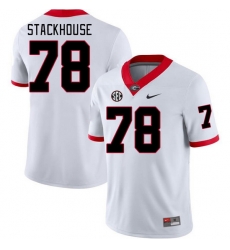 Men #78 Nazir Stackhouse Georgia Bulldogs College Football Jerseys Stitched-White Men #78 Nazir Stackhouse Georgia Bulldogs College Football Jerseys Stitched-White