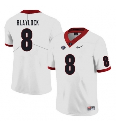 Men #8 Dominick Blaylock Georgia Bulldogs College Football Jerseys Sale-White Men #8 Dominick Blaylock Georgia Bulldogs College Football Jerseys Sale-White