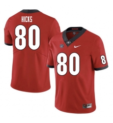 Men #80 Braxton Hicks Georgia Bulldogs College Football Jerseys Sale-Red Men #80 Braxton Hicks Georgia Bulldogs College Football Jerseys Sale-Red