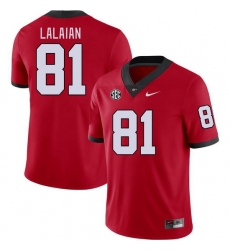 Men #81 David Lalaian Georgia Bulldogs College Football Jerseys Stitched-Red Men #81 David Lalaian Georgia Bulldogs College Football Jerseys Stitched-Red