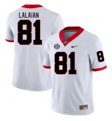 Men #81 David Lalaian Georgia Bulldogs College Football Jerseys Stitched-White Men #81 David Lalaian Georgia Bulldogs College Football Jerseys Stitched-White