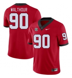 Men #90 Tramel Walthour Georgia Bulldogs College Football Jerseys Stitched-Red Men #90 Tramel Walthour Georgia Bulldogs College Football Jerseys Stitched-Red