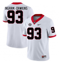 Men #93 Tyrion Ingram-Dawkins Georgia Bulldogs College Football Jerseys Stitched-White Men #93 Tyrion Ingram-Dawkins Georgia Bulldogs College Football Jerseys Stitched-White