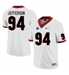 Men #94 Jonathan Jefferson Georgia Bulldogs College Football Jerseys Sale-White Men #94 Jonathan Jefferson Georgia Bulldogs College Football Jerseys Sale-White