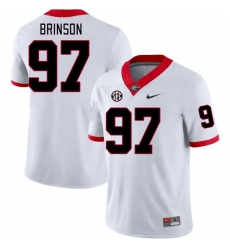 Men #97 Warren Brinson Georgia Bulldogs College Football Jerseys Stitched-White Men #97 Warren Brinson Georgia Bulldogs College Football Jerseys Stitched-White