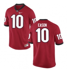 Men Georgia Bulldogs #10 Jacob Eason College Football Jerseys-Red Men Georgia Bulldogs #10 Jacob Eason College Football Jerseys-Red