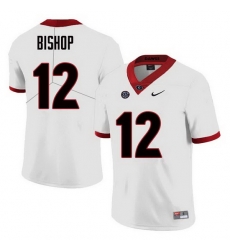 Men Georgia Bulldogs #12 Tray Bishop College Football Jerseys Sale-White Men Georgia Bulldogs #12 Tray Bishop College Football Jerseys Sale-White