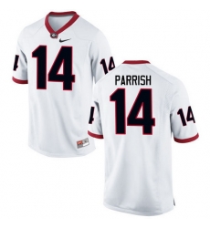 Men Georgia Bulldogs #14 Malkom Parrish College Football Jerseys-White Men Georgia Bulldogs #14 Malkom Parrish College Football Jerseys-White