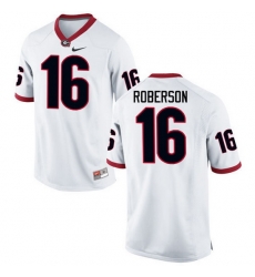 Men Georgia Bulldogs #16 Caleeb Roberson College Football Jerseys-White Men Georgia Bulldogs #16 Caleeb Roberson College Football Jerseys-White
