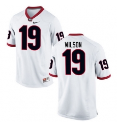 Men Georgia Bulldogs #19 Jarvis Wilson College Football Jerseys-White Men Georgia Bulldogs #19 Jarvis Wilson College Football Jerseys-White