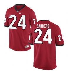 Men Georgia Bulldogs #24 Dominick Sanders College Football Jerseys-Red Men Georgia Bulldogs #24 Dominick Sanders College Football Jerseys-Red