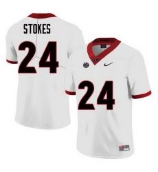 Men Georgia Bulldogs #24 Eric Stokes College Football Jerseys Sale-White Men Georgia Bulldogs #24 Eric Stokes College Football Jerseys Sale-White
