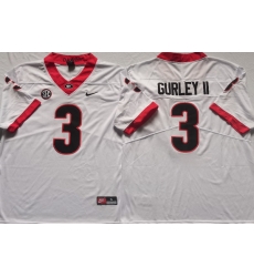 Men Georgia Bulldogs #3 Todd Gurley II College Football Jerseys-White Men Georgia Bulldogs #3 Todd Gurley II College Football Jerseys-White