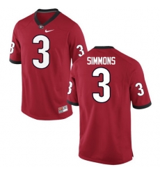 Men Georgia Bulldogs #3 Tyler Simmons College Football Jerseys-Red Men Georgia Bulldogs #3 Tyler Simmons College Football Jerseys-Red